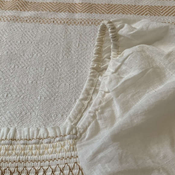 Anthropologie Smocked Embroidered Floral Long Sleeve Blouse Size Small - Picture 7 of 14